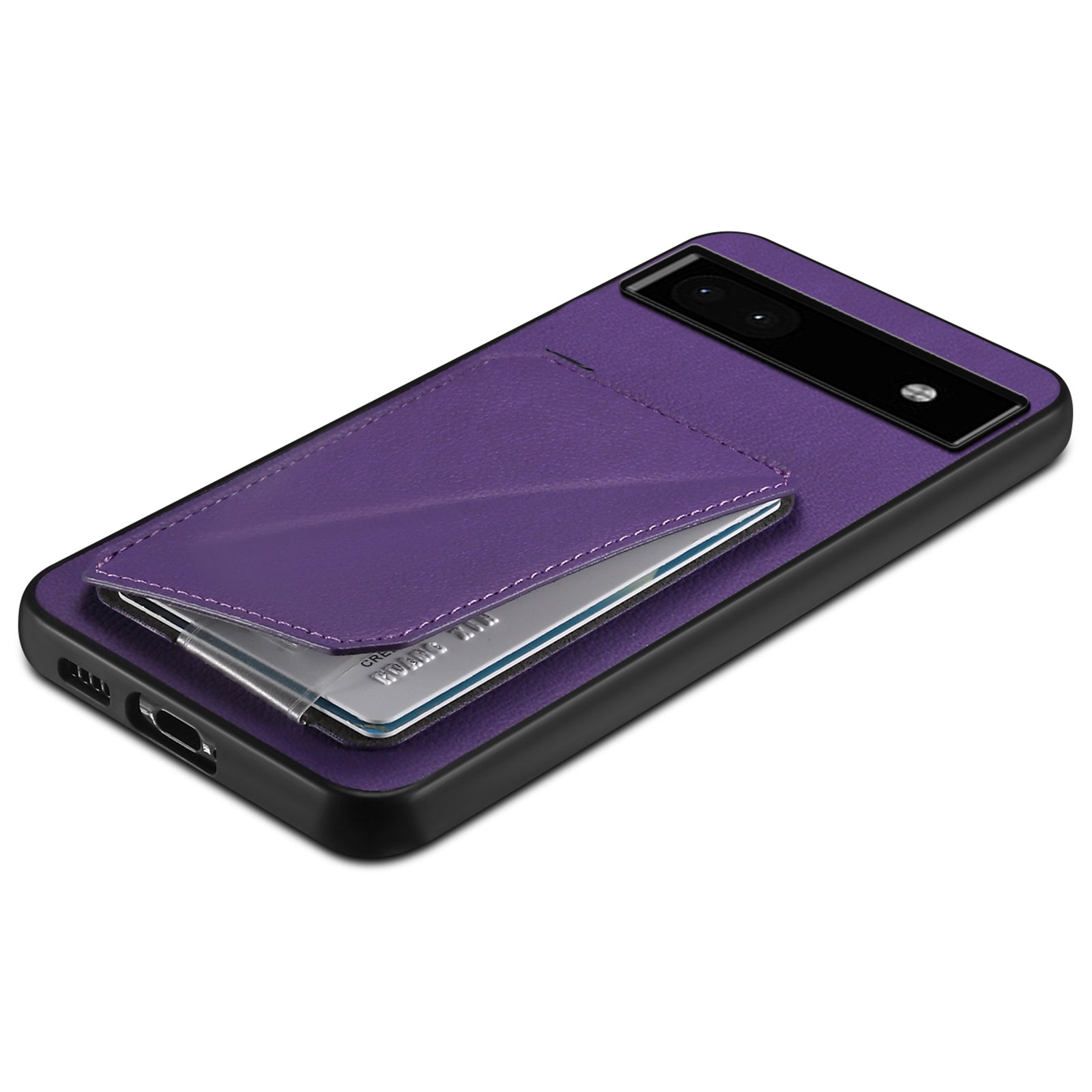 For Google Pixel 6a Case Kickstand Leather+PC+TPU Cell Phone Case with Card Holder For Google Pixel 6a Case Kickstand Leather+PC+TPU Cell Phone Case with Card Holder